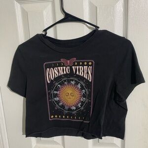 Black Cosmic Vibes Women's Crop Top